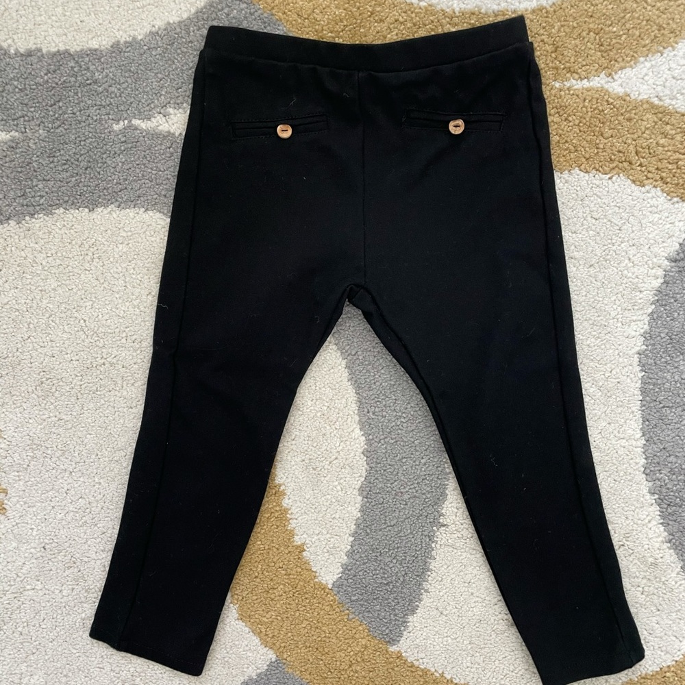 Zara button detail black leggings, size 2-3T